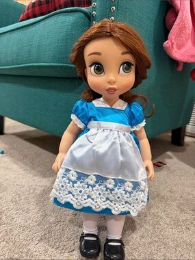 Disney Blue and White Princess Doll with Brown Hair- Belle
